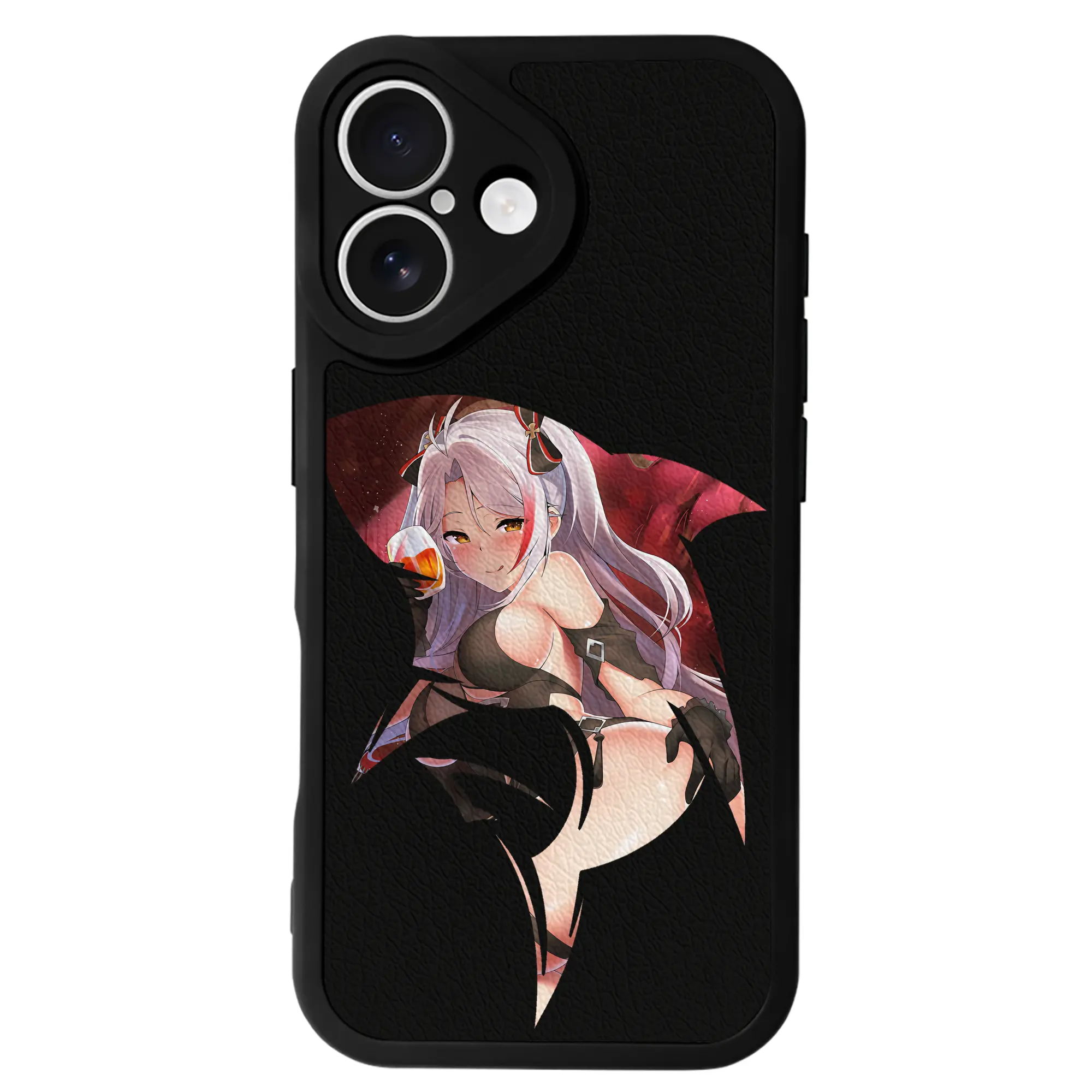 アズールレーン グッズ,プリンツ・オイゲン - IPhone 16シリーズ対応 ・ シリコンスマホケース ・ レザー調 ・ 高精度フィット ・ 耐衝撃 ・ ワイヤレス充電対応 ・ 精密カット